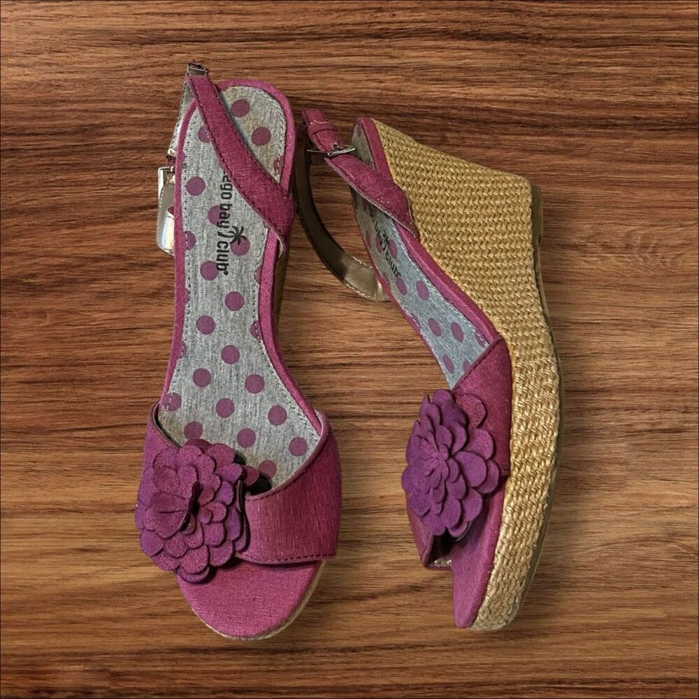 Montego Bay Club Pink Floral Espadrille Wedge Sandals Size 7.5 - Picture 13 of 13